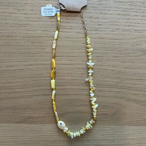 Free People Yellow Beaded Fish Necklace